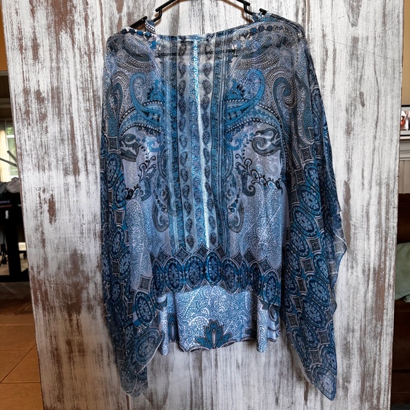 Style & co. Womens XL Shell & Cami Top Paisley Sheer Blouse & Tank - Picture 6 of 14